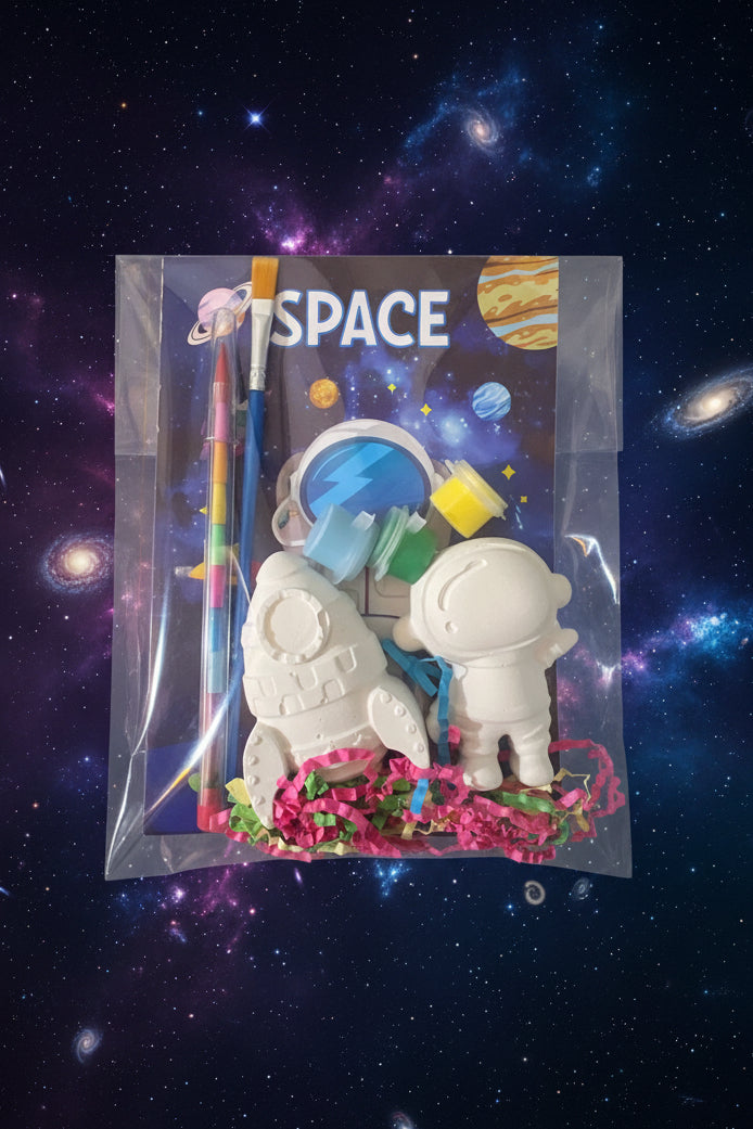 Space Jam-Paintable Plaster Figurines with Coloring Book